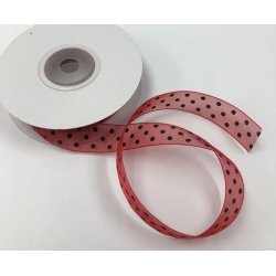 Organza Polka Dots Red 5/8" 25y.